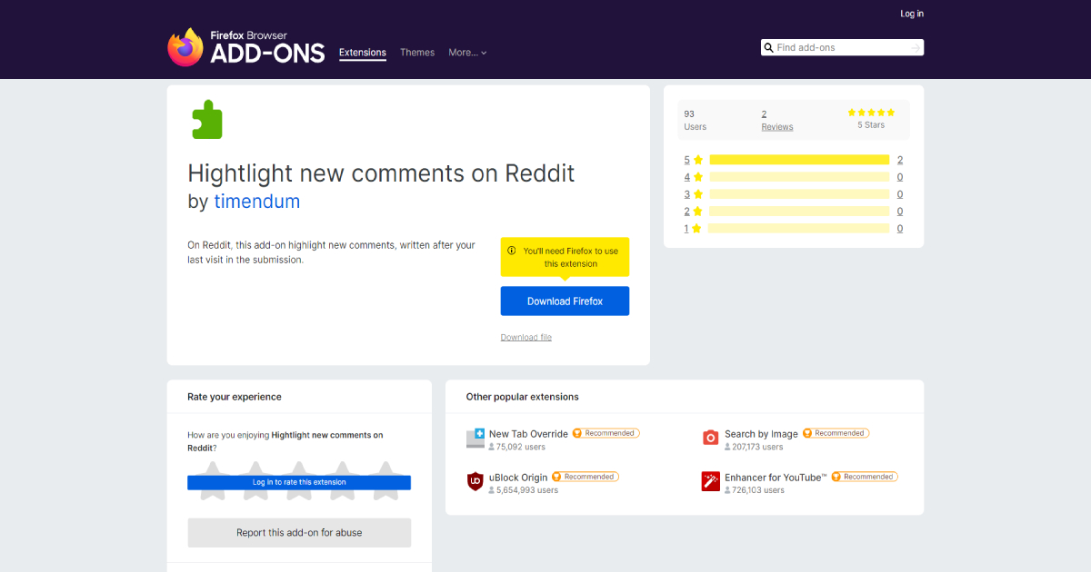 Highlight new comments on Reddit landing page layout