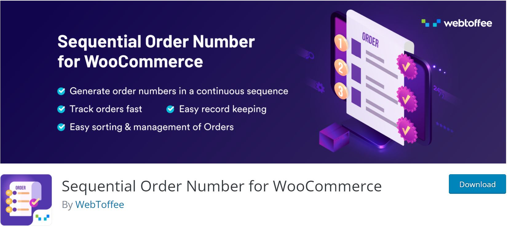Sequential Order Number for WooCommerce plugin 