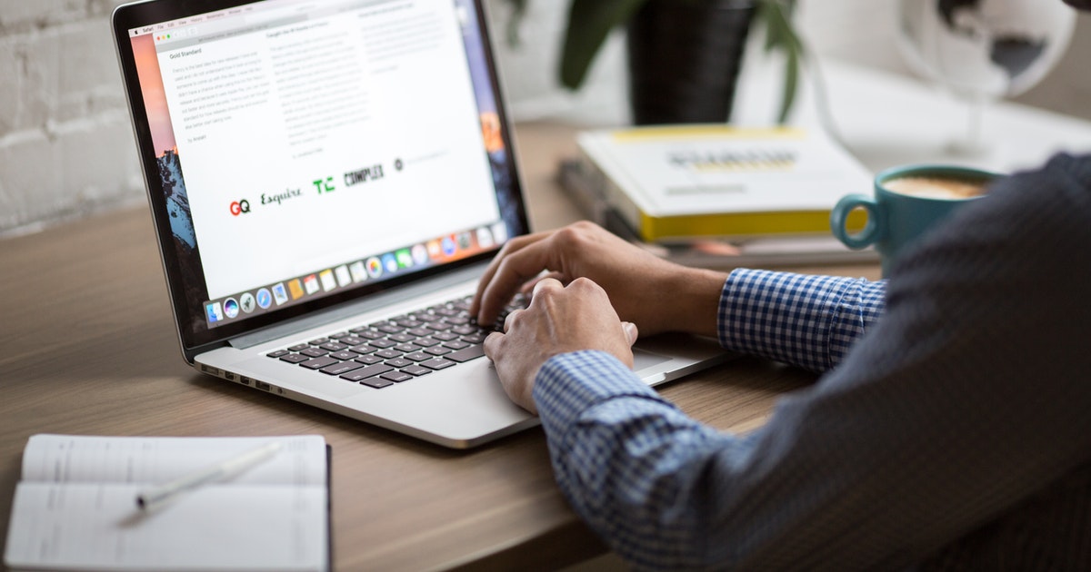 Person viewing an email