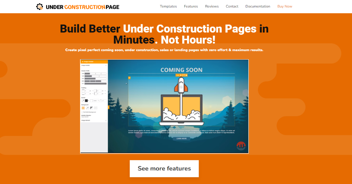 UnderConstructionPage landing page