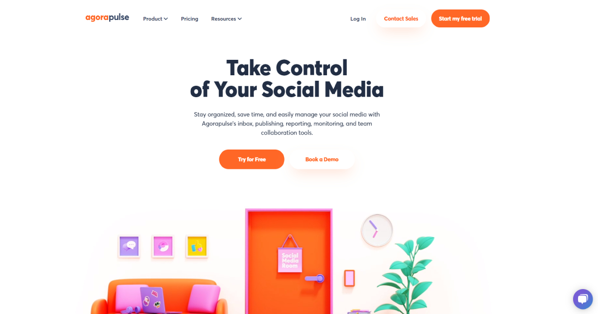 Agorapulse landing page layout