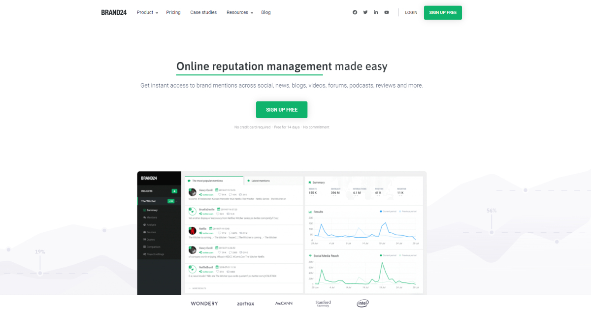 Brand24 landing page