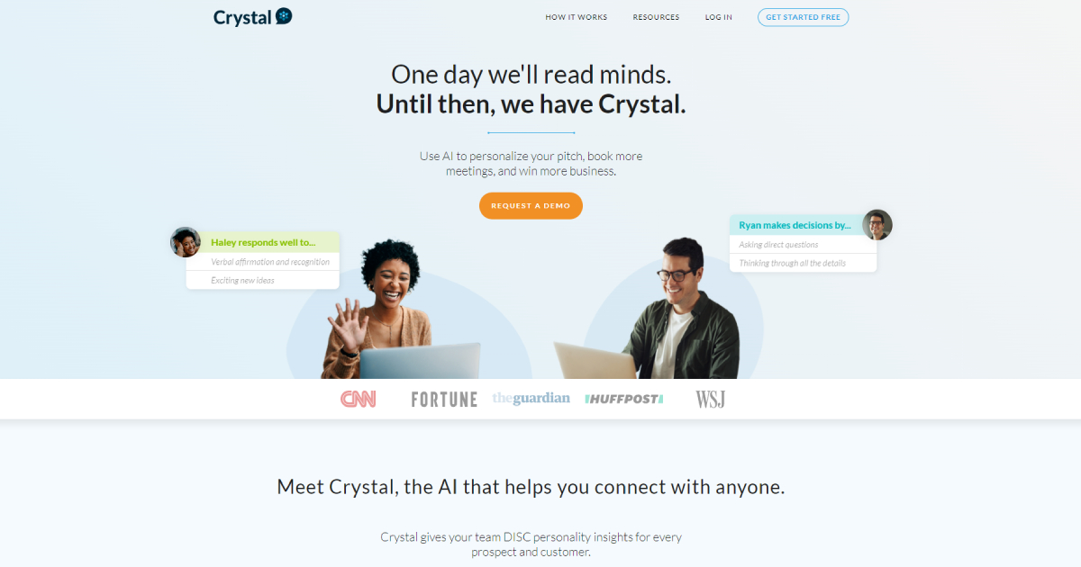 Crystal landing page