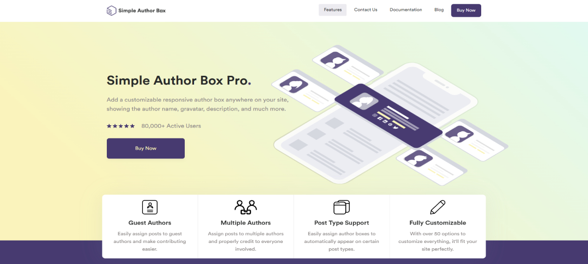 Simple Author Box landing page