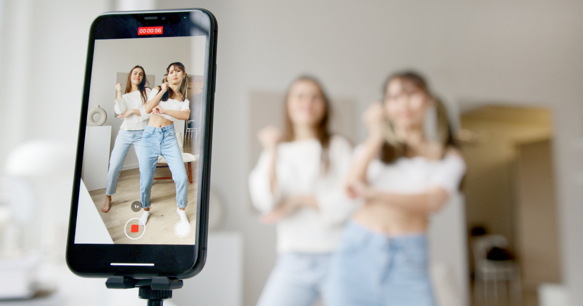 Women recording a dance