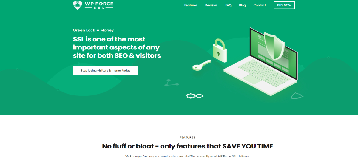 WP Force SSL landing page