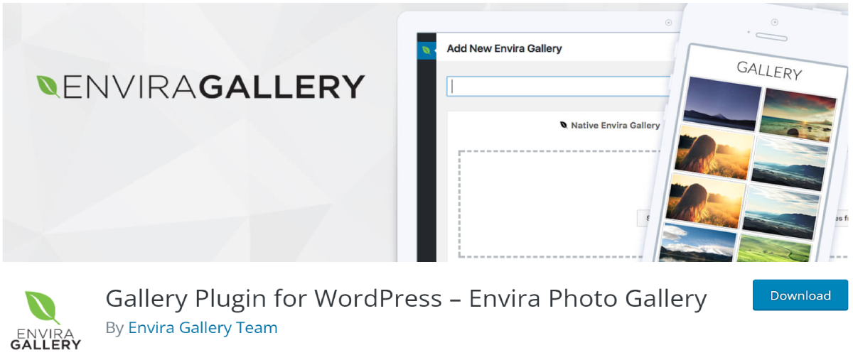 Envira Photo Gallery plugin page