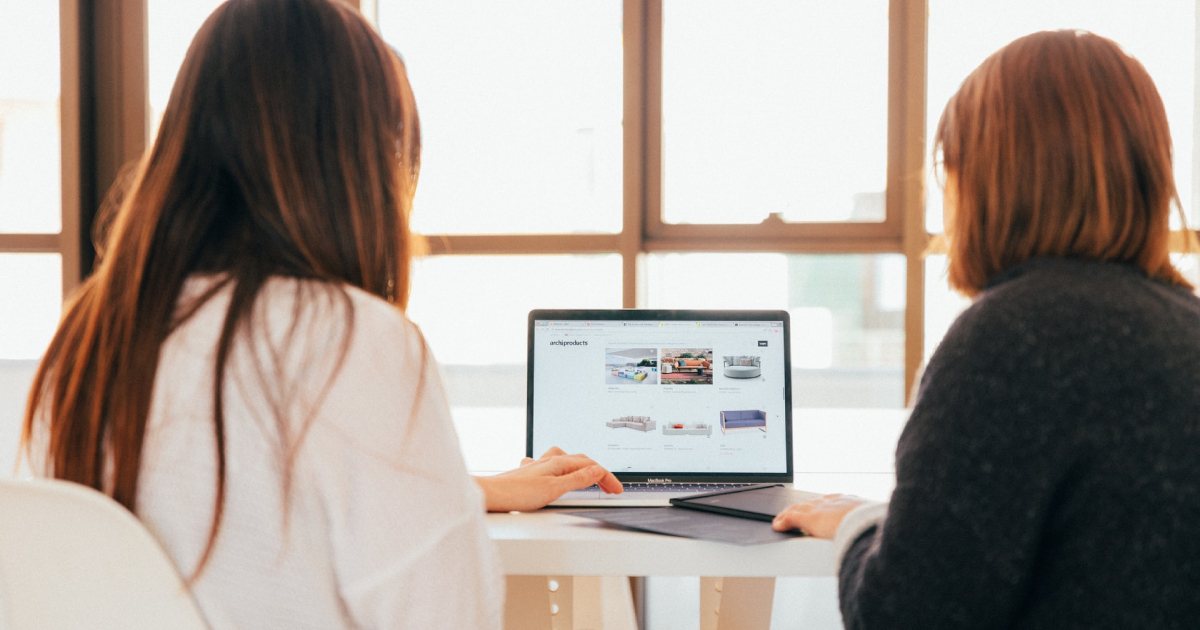 Women looking at laptop