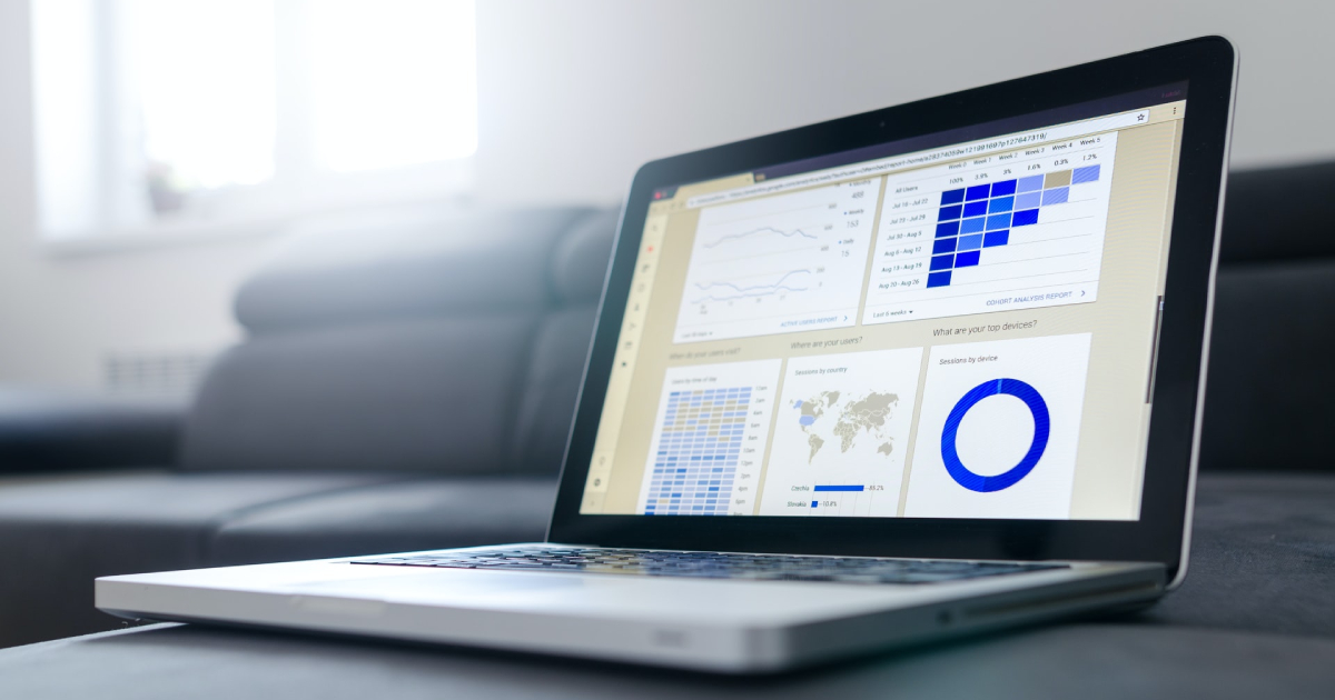 Laptop displaying analytics