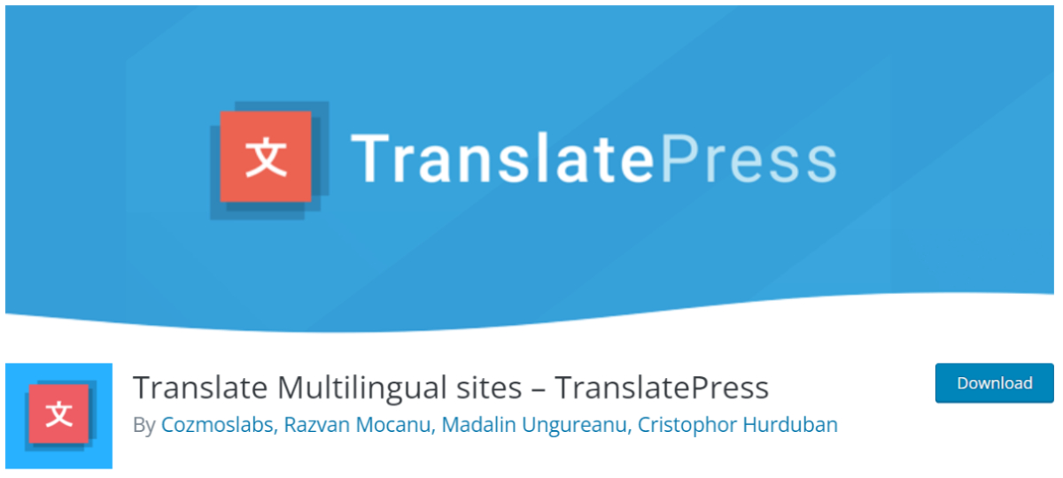 TranslatePress plugin page