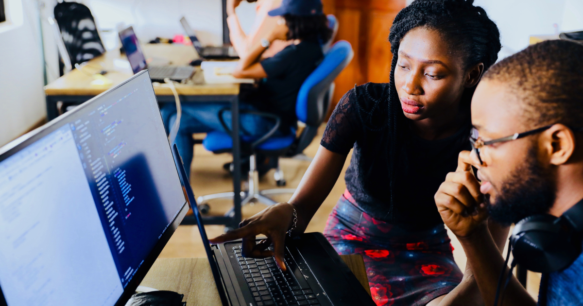 Woman showing automated tasks