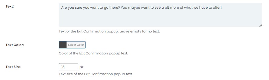 Exit Confirmation tab text