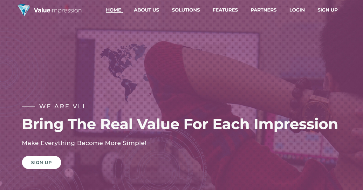 ValueImpression landing page