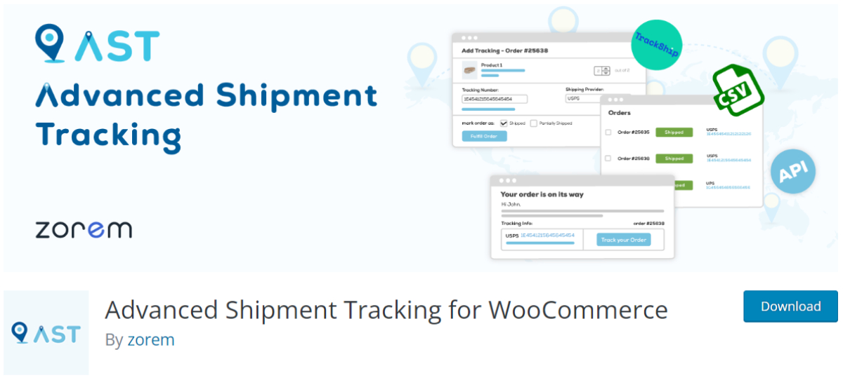 Advanced Shipment Tracking plugin page