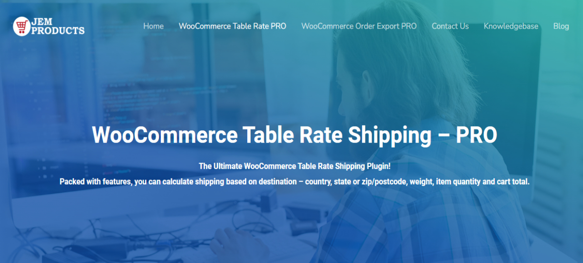 WooCommerce table Rate Shipping landing page layout
