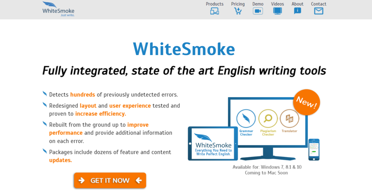 WhiteSmoke landing page