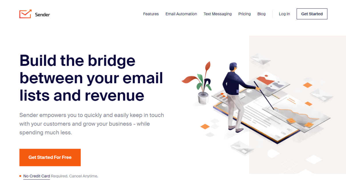 Sender landing page