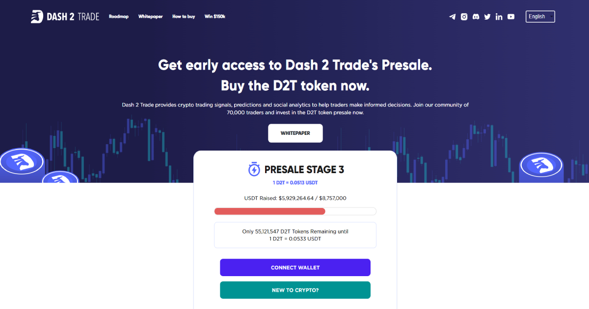 Dash 2 Trade landing page