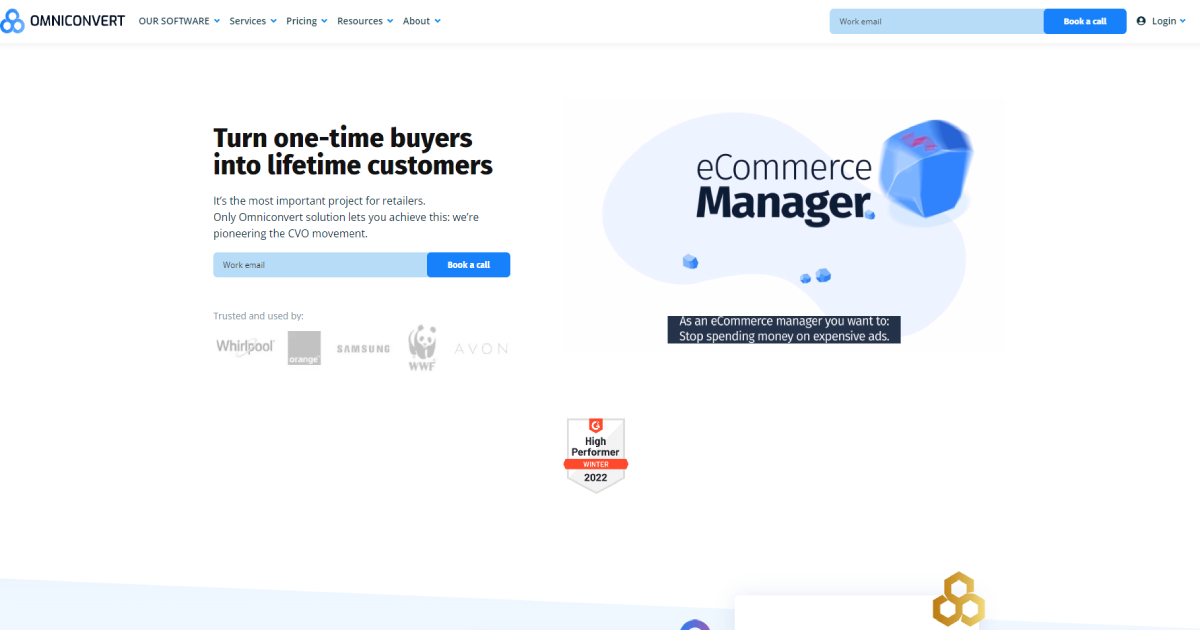 Omniconvert landing page