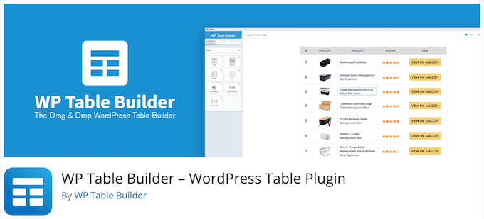 WP table builder