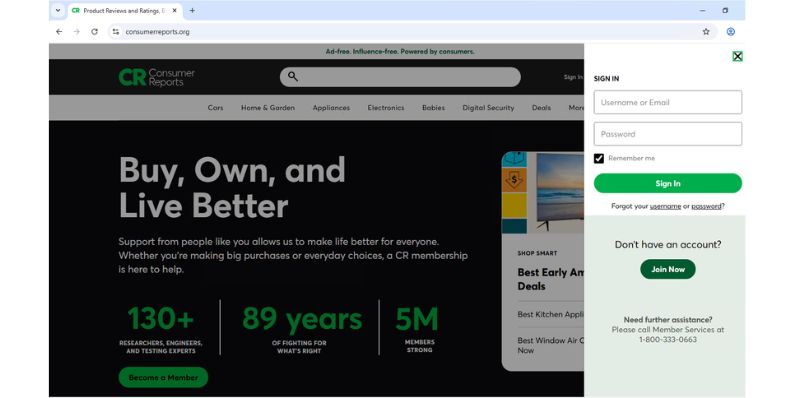 How to Log In to Your Consumer Reports Account